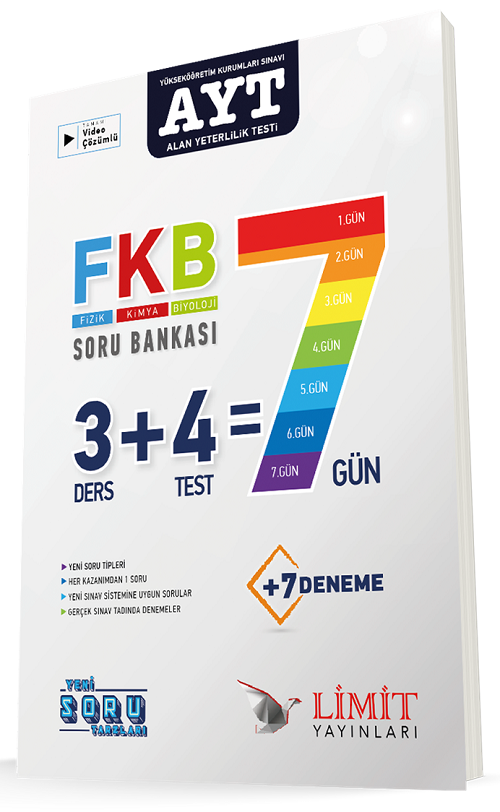 Limit YKS AYT Fizik Kimya Biyoloji Kronometre FKB Soru Bankası Limit Yayınları