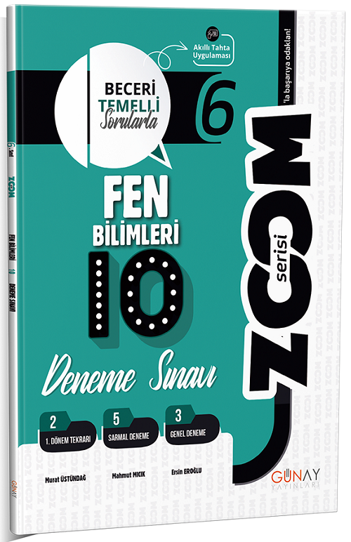 Günay 6. Sınıf Fen Bilimleri Zoom 10 Deneme Günay Yayınları