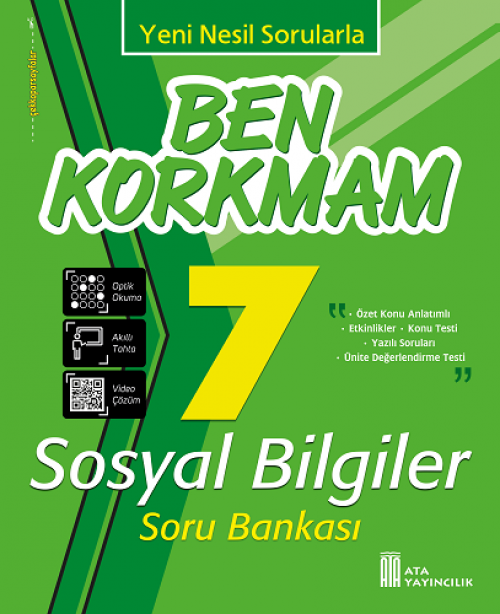 Ata Yayıncılık 7. Sınıf Sosyal Bilgiler Ben Korkmam Soru Bankası Ata Yayıncılık