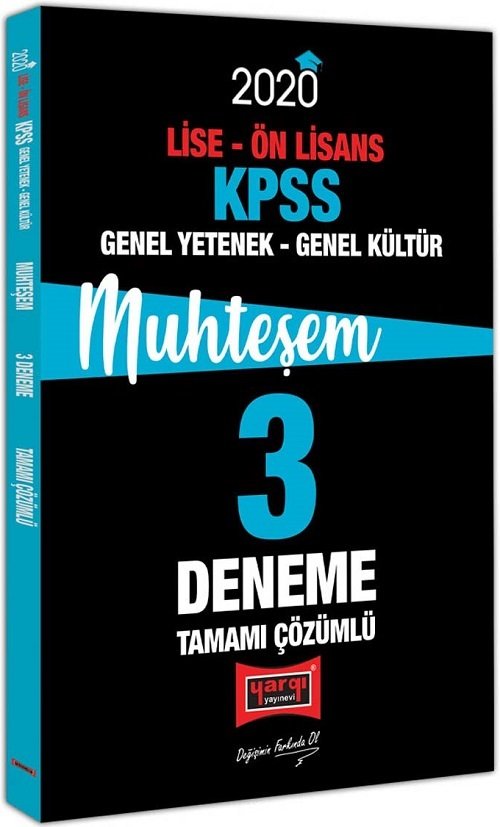 Yargı 2020 KPSS Lise Ön Lisans Muhteşem 3 Deneme Çözümlü Yargı Yayınları