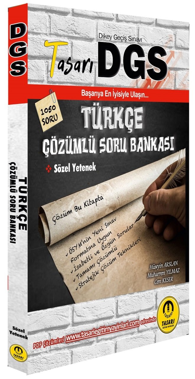 Tasarı DGS Türkçe Sözel Yetenek Soru Bankası Çözümlü Tasarı Yayınları