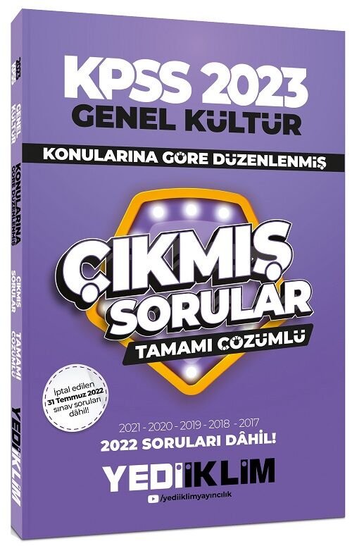 Yediiklim 2023 KPSS Genel Kültür Konularına Göre Çıkmış Sorular Çözümlü Yediiklim Yayınları