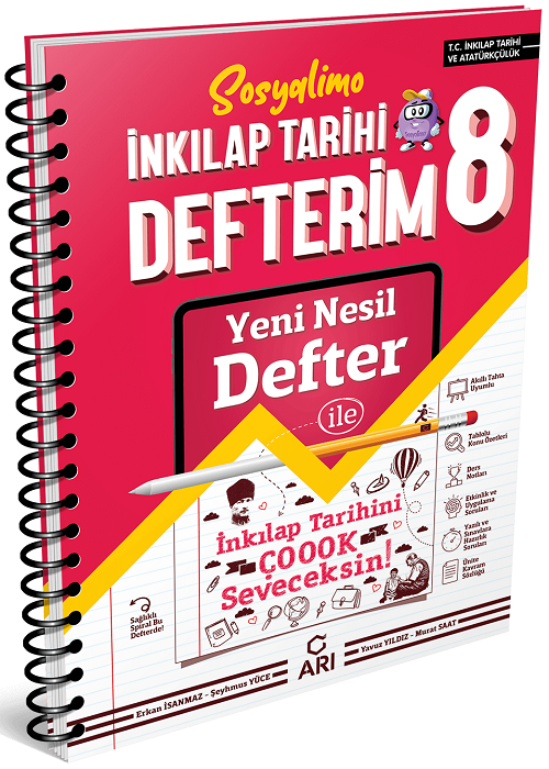 Arı Yayınları 8. Sınıf İnkilap Tarihi Defterim Sosyalimo Arı Yayınları