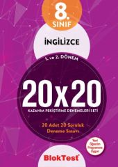 Blok Test 8. Sınıf 1. ve 2. Dönem İngilizce 20x20 Deneme Blok Test Yayınları