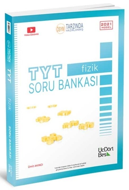 Üç Dört Beş 2021 YKS TYT Fizik Soru Bankası Video Çözümlü Üç Dört Beş Yayınları