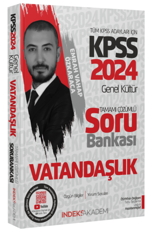 SÜPER FİYAT - İndeks Akademi 2024 KPSS Vatandaşlık Soru Bankası Çözümlü - Emrah Vahap Özkaraca İndeks Akademi Yayıncılık