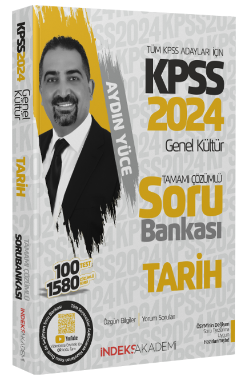 SÜPER FİYAT - İndeks Akademi 2024 KPSS Tarih Soru Bankası Çözümlü - Aydın Yüce İndeks Akademi Yayıncılık