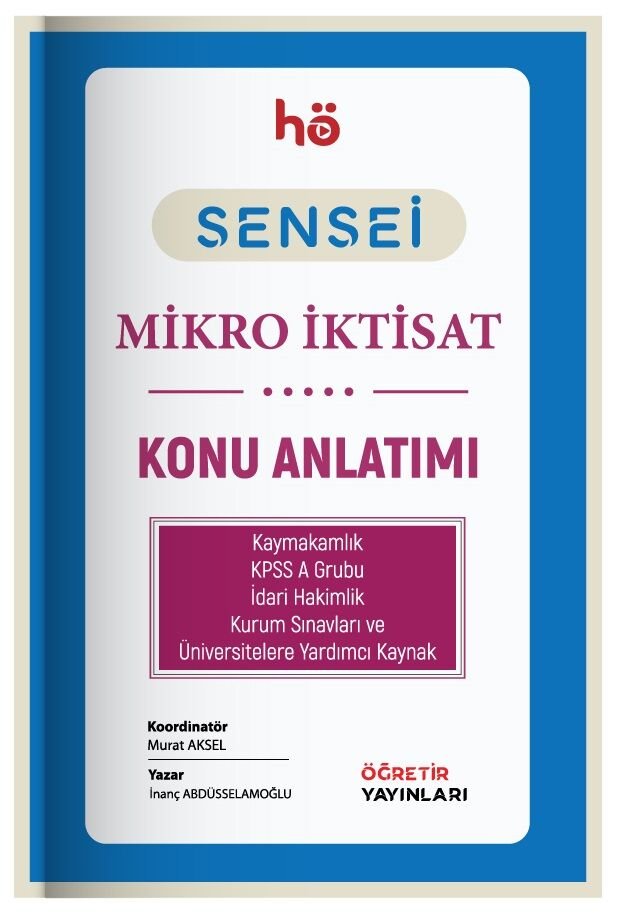 Öğretir SENSEİ Kaymakamlık KPSS Hakimlik Mikro İktisat Konu Anlatımı - Özgür Özcan Öğretir Yayınları