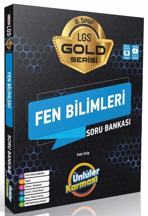 Ünlüler 8. Sınıf LGS Fen Bilimleri Ünlüler Karması Gold Soru Bankası Ünlüler Yayınları