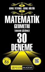 Pegem 2019 KPSS Matematik-Geometri 30 Deneme Çözümlü Pegem Akademi Yayınları