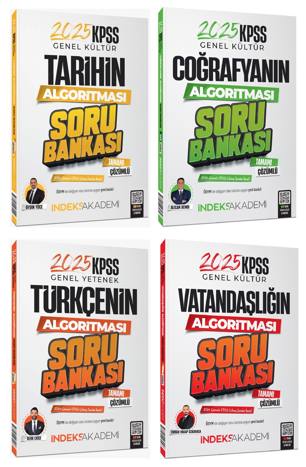 İndeks Akademi 2025 KPSS Türkçe+Tarih+Coğrafya+Vatandaşlık Algoritması Soru Bankası 4 lü Set İndeks Akademi Yayıncılık