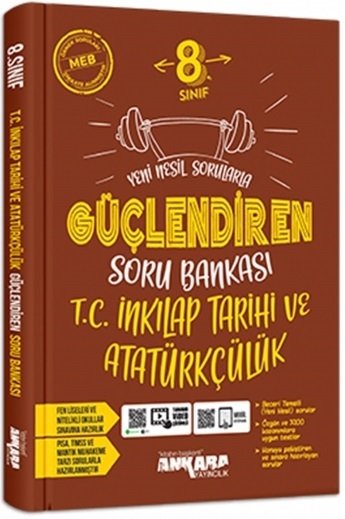 Ankara Yayıncılık 8. Sınıf TC İnkılap Tarihi ve Atatürkçülük Güçlendiren Soru Bankası Ankara Yayıncılık