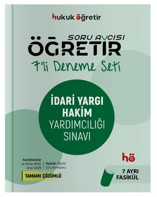 Öğretir İdari Yargı Hakim Yardımcılığı 7 Deneme Çözümlü Öğretir Yayınları