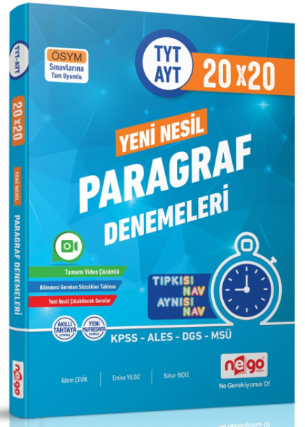 Nego YKS TYT AYT Paragraf 20 Deneme Nego Yayınları