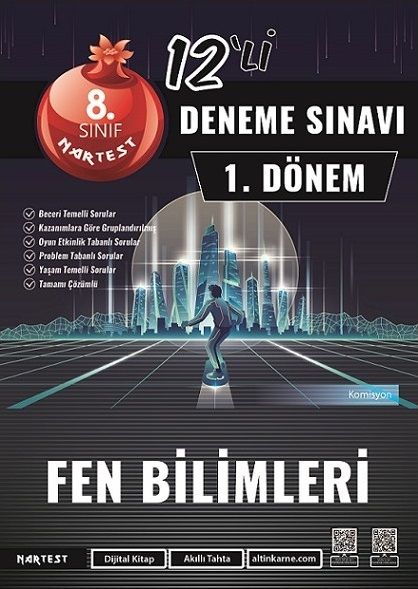 Nartest 8. Sınıf Fen Bilimleri 1. Dönem Mod 12 Deneme Nartest Yayınları