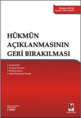 Adalet Hükmün Açıklanmasının Geri Bırakılması - Mustafa Artuç Adalet Yayınevi