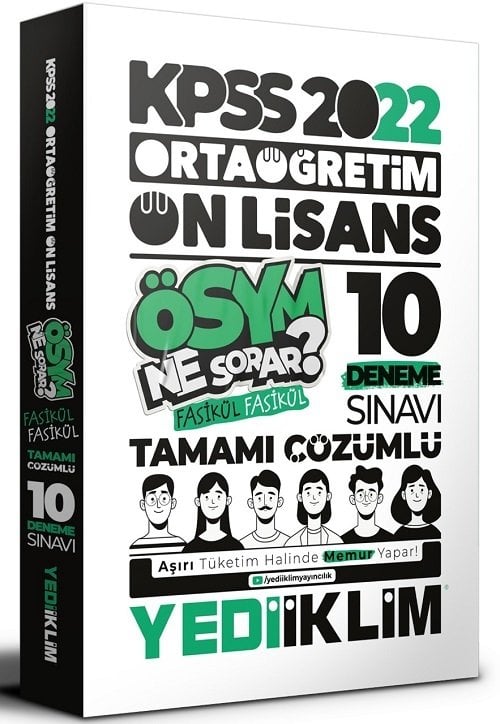 Yediiklim 2022 KPSS Lise Ortaöğretim Ön Lisans ÖSYM Ne Sorar Fasikül 10 Deneme Çözümlü Yediiklim Yayınları