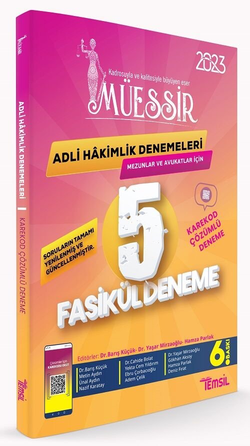 Temsil 2023 Adli Hakimlik MÜESSİR Fasikül 5 Deneme Karekod Çözümlü 6. Baskı Temsil Yayınları