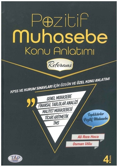 Tap Yayınları Pozitif Muhasebe Konu Anlatımı 4. Baskı - Ali Rıza Kılıçarslan, Osman Uslu Tap Yayınları