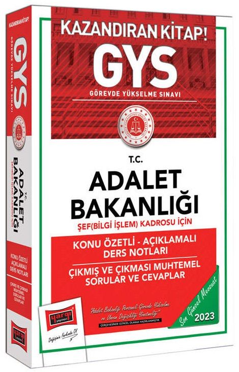 Yargı 2023 GYS Adalet Bakanlığı Şef Bilgi İşlem Kadrosu Konu Özetli Soru Bankası Görevde Yükselme Yargı Yayınları