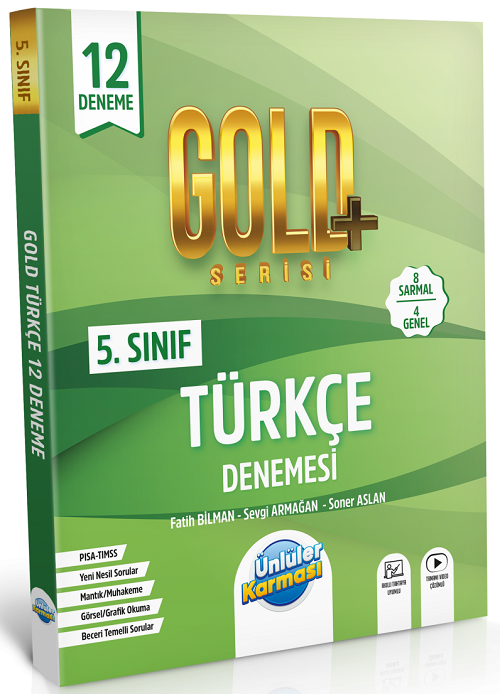 Ünlüler 5. Sınıf Türkçe Gold Serisi 12 Deneme Ünlüler Yayınları