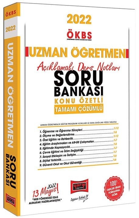 Yargı 2022 MEB ÖKBS Uzman Öğretmenlik Konu Özetli Soru Bankası Çözümlü Yargı Yayınları