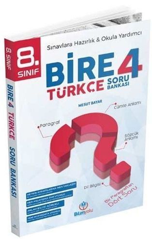 SÜPER FİYAT - Bilim Yolu 8. Sınıf Türkçe Bire 4 Soru Bankası Bilim Yolu Yayınları