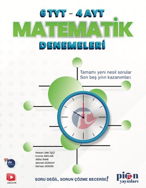 Pion YKS TYT AYT Matematik 6 TYT 4 AYT Deneme Çözümlü Pion Yayınları