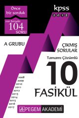 Pegem 2018 KPSS A Grubu Çıkmış Sorular 10 Fasikül Çözümlü Pegem Akademi Yayınları