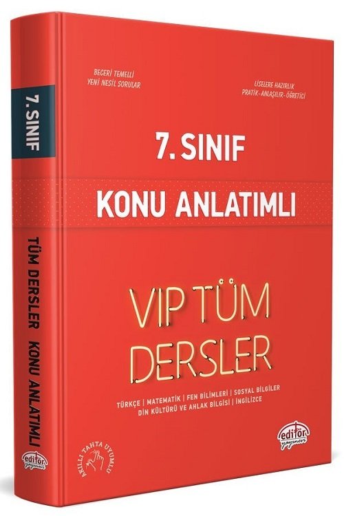 SÜPER FİYAT - Editör 7. Sınıf VIP Tüm Dersler Konu Anlatımlı Editör Yayınları