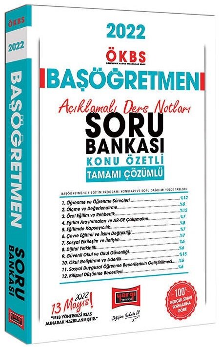 Yargı 2022 MEB ÖKBS Başöğretmen Konu Özetli Soru Bankası Çözümlü Yargı Yayınları