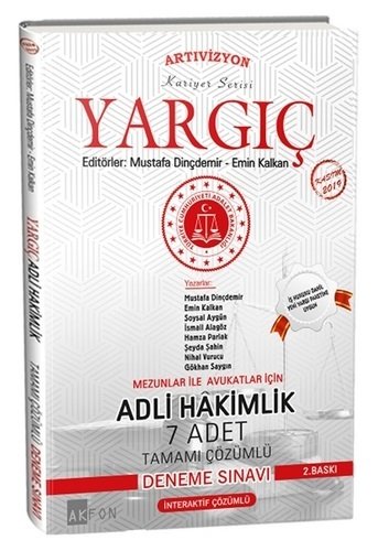 Akfon YARGIÇ Adli Hakimlik 7 Deneme Sınavı Çözümlü 2. Baskı Akfon Yayınları