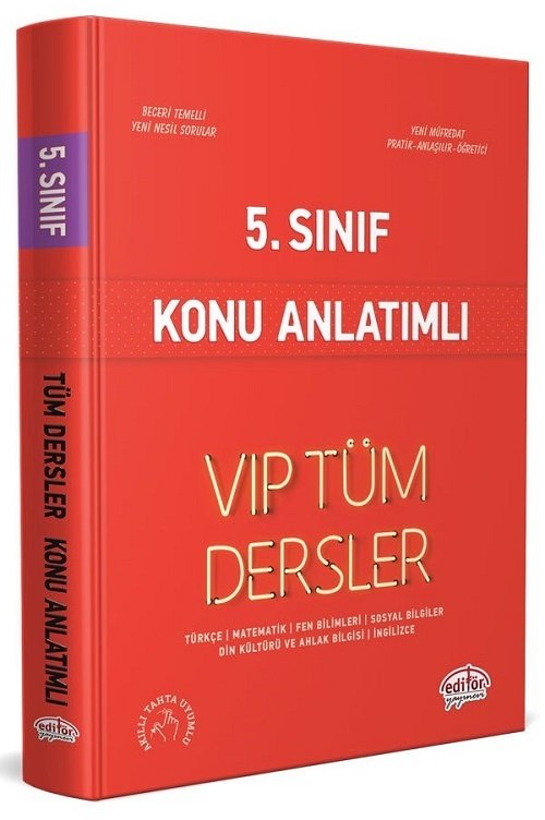 SÜPER FİYAT - Editör 5. Sınıf VIP Tüm Dersler Konu Anlatımlı Editör Yayınları