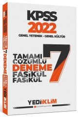 Yediiklim 2022 KPSS Genel Yetenek Genel Kültür Fasikül 7 Deneme Çözümlü Yediiklim Yayınları