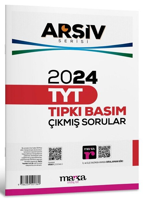 Marka YKS TYT 2024 Çıkmış Sorular Tıpkı Basım Arşiv Serisi Çözümlü Marka Yayınları