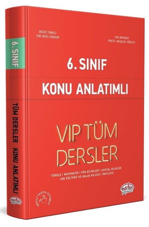 SÜPER FİYAT - Editör 6. Sınıf VIP Tüm Dersler Konu Anlatımlı Editör Yayınları