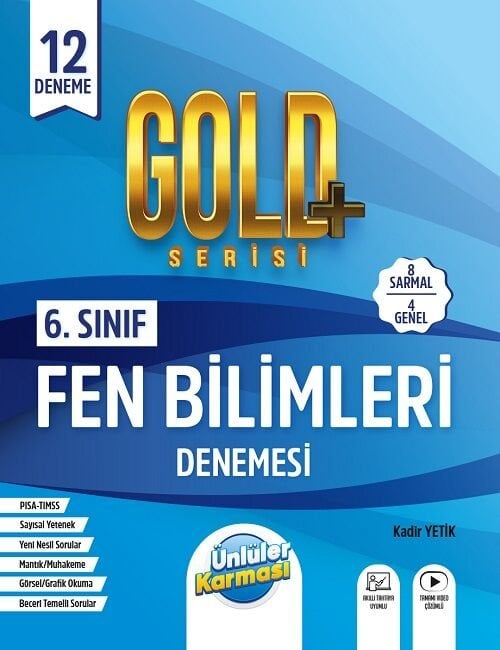 Ünlüler 6. Sınıf Fen Bilimleri Gold Serisi 12 Deneme Ünlüler Yayınları