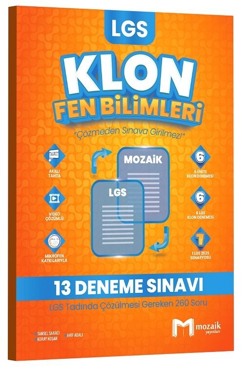 Mozaik 8. Sınıf LGS Fen Bilimleri Klon 13 Deneme Çözümlü Mozaik Yayınları