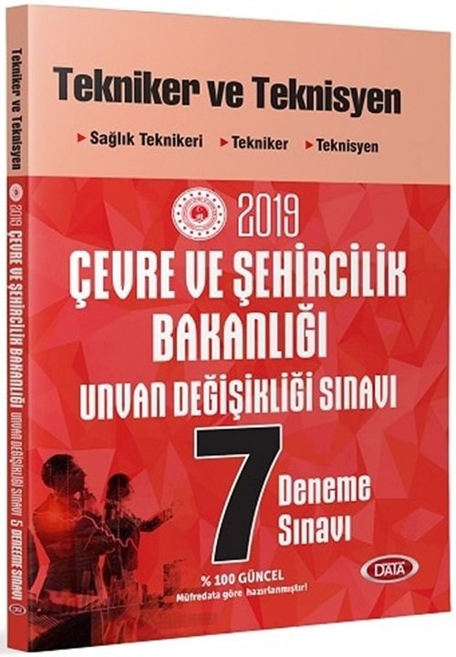 Data 2019 Çevre ve Şehircilik Bakanlığı Tekniker ve Teknisyen 7 Deneme Ünvan Değişikliği Data Yayınları