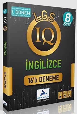 Paraf 8. Sınıf LGS İngilizce 1. Dönem IQ 16 lı Deneme Paraf Yayınları