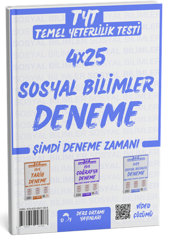 Ders Ortamı YKS TYT Sosyal Bilimler 4x25 Deneme Çözümlü Ders Ortamı Yayınları