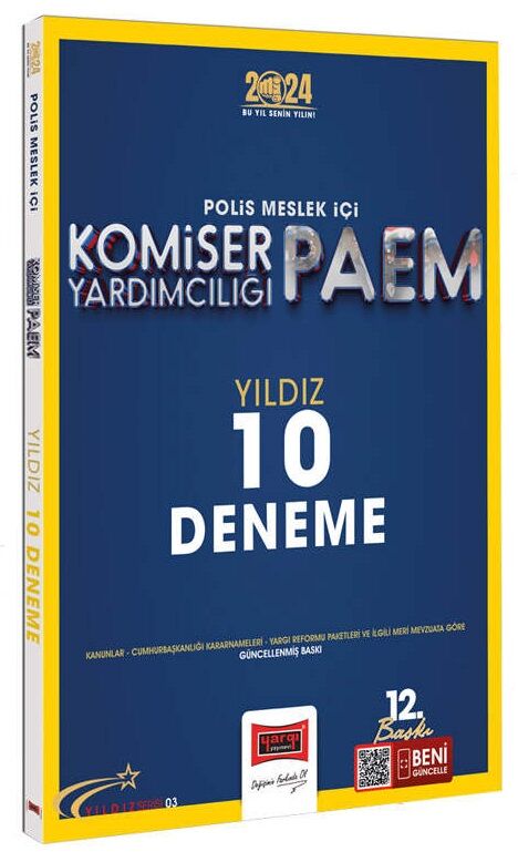 Yargı 2024 Polis Meslek İçi Komiser Yardımcılığı PAEM Yıldız 10 Deneme Yargı Yayınları