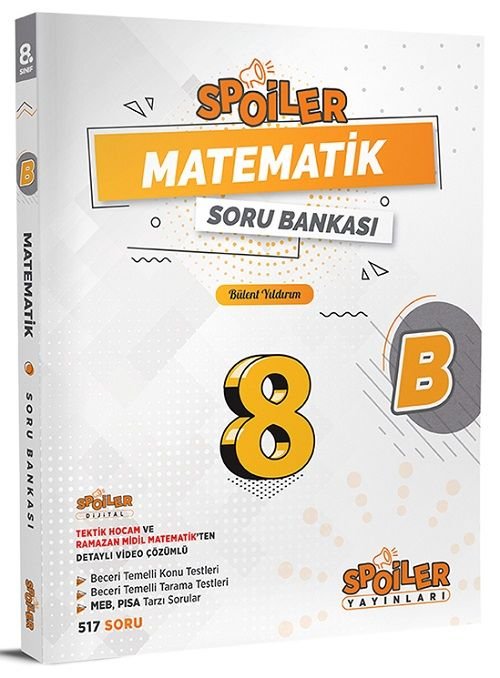 Spoiler 8. Sınıf Matematik Spoiler B Kitap Soru Bankası Spoiler Yayınları