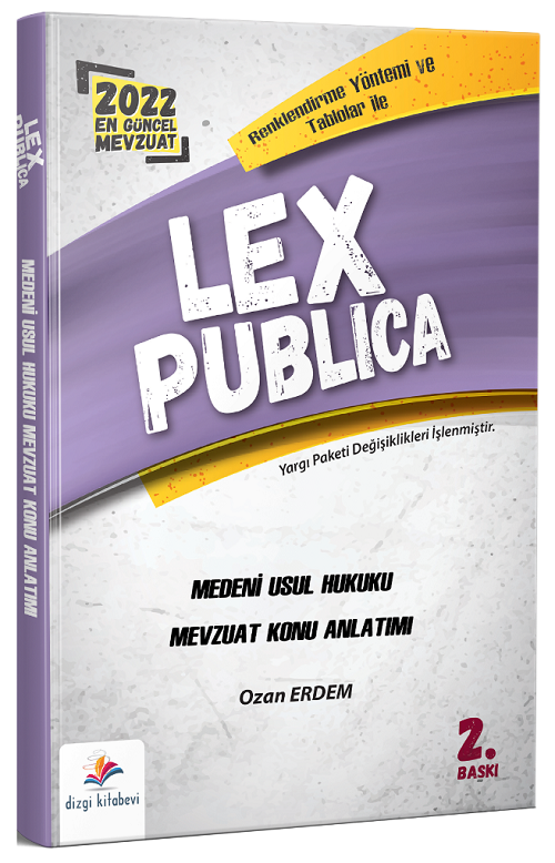 Dizgi Kitap 2022 LEX Publica Hakimlik Medeni Usul Hukuku Mevzuat Konu Anlatımı 2. Baskı - Ozan Erdem Dizgi Kitap