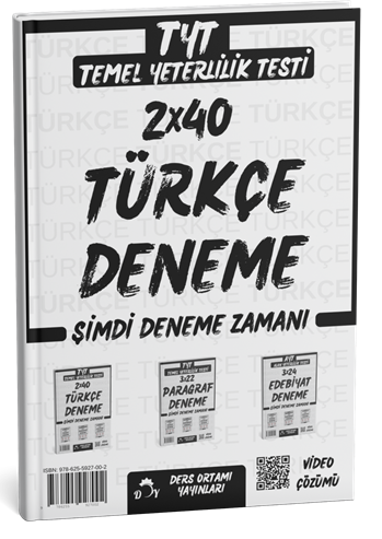 Ders Ortamı YKS TYT Türkçe 2x40 Deneme Çözümlü Ders Ortamı Yayınları