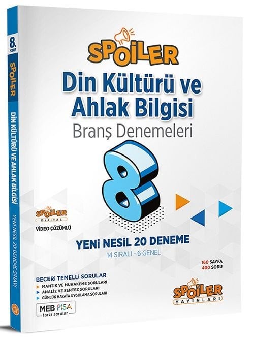 Spoiler 8. Sınıf Din Kültürü ve Ahlak Bilgisi Spoiler 20 Deneme Spoiler Yayınları