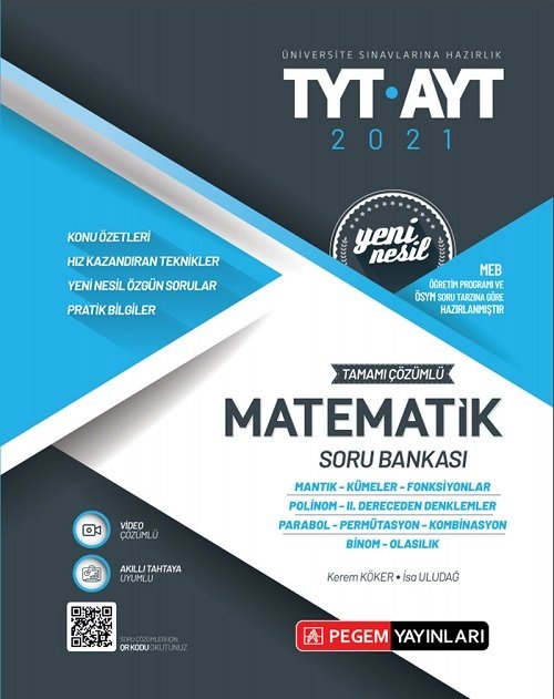 Pegem 2021 YKS TYT AYT Matematik Soru Bankası Pegem Akademi Yayınları