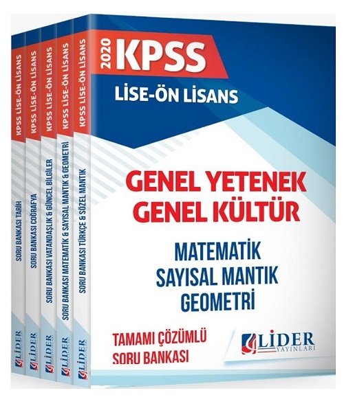 Lider 2020 KPSS Lise Ön Lisans Soru Bankası Çözümlü Modüler Set Lider Yayınları