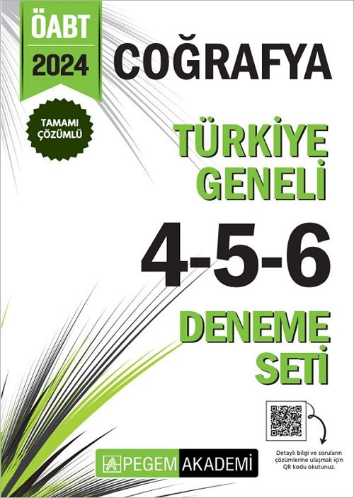 Pegem 2024 ÖABT Coğrafya Öğretmenliği Türkiye Geneli 3 Deneme (4-5-6) Pegem Akademi Yayınları