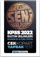 Benim Hocam 2022 KPSS Eğitim Bilimleri Rehberlik ve Özel Eğitim Yaprak Test Çek Kopart Benim Hocam Yayınları